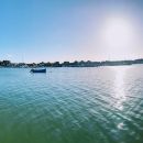 A panoramic photo of the river by the new studio