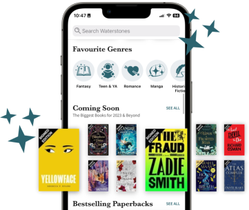 A case study image showing the Waterstones app