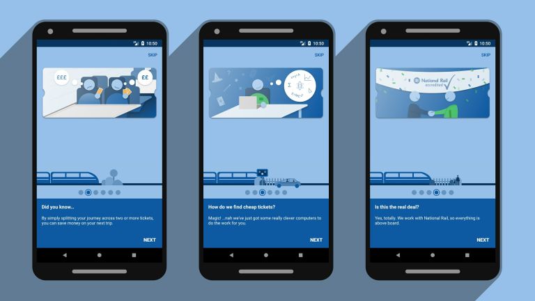 Screenshots of TrainSplit app