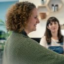 Caz and Elle taking part in a standup in the Brightec office