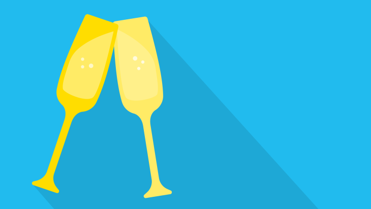 Illustration of champagne glasses