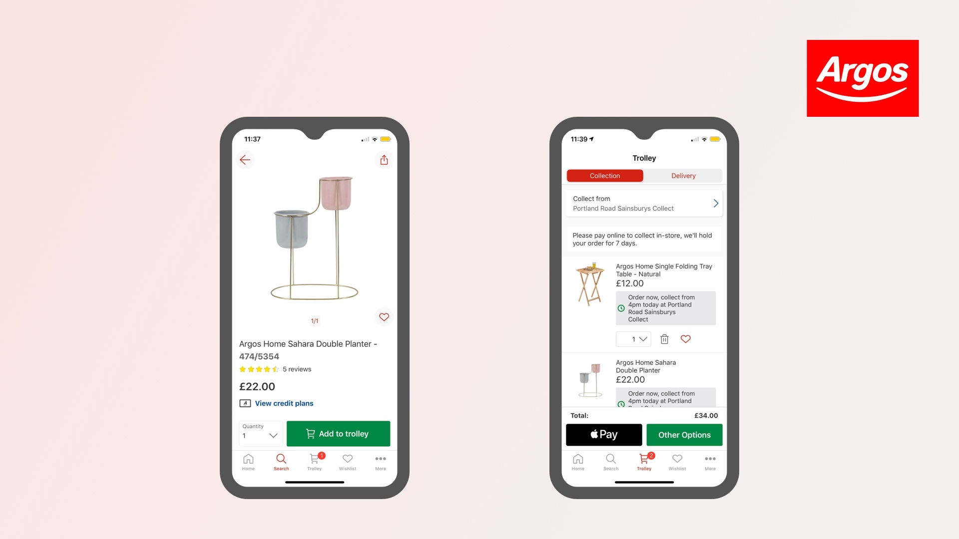 Argos Ecommerce app example