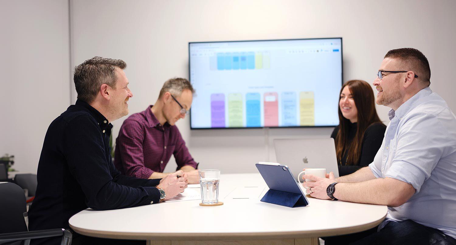 A team meeting around a table