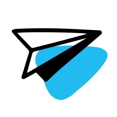 Brightec branded illustration of a paper aeroplane