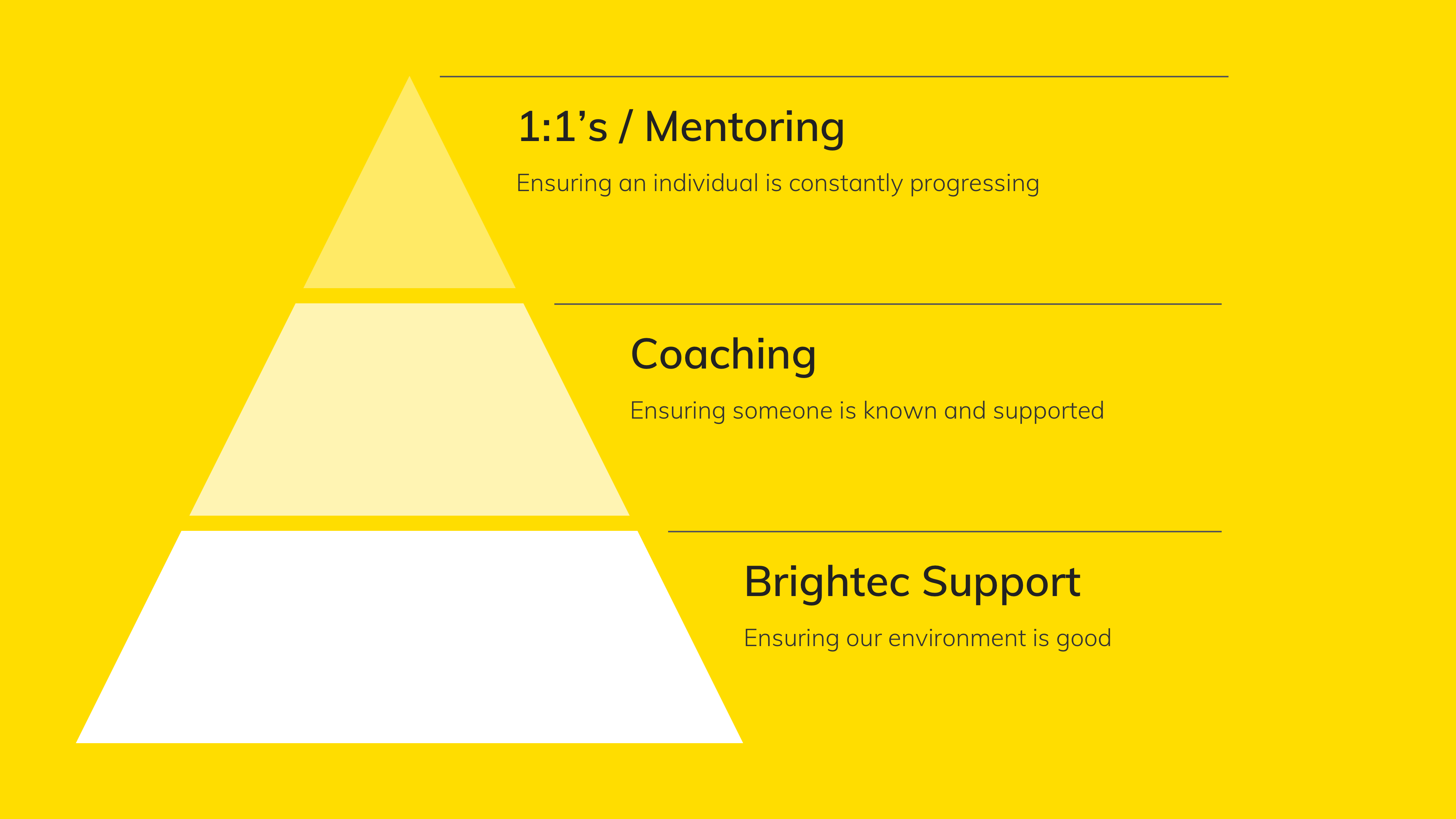 A diagram of the Support System at Brightec