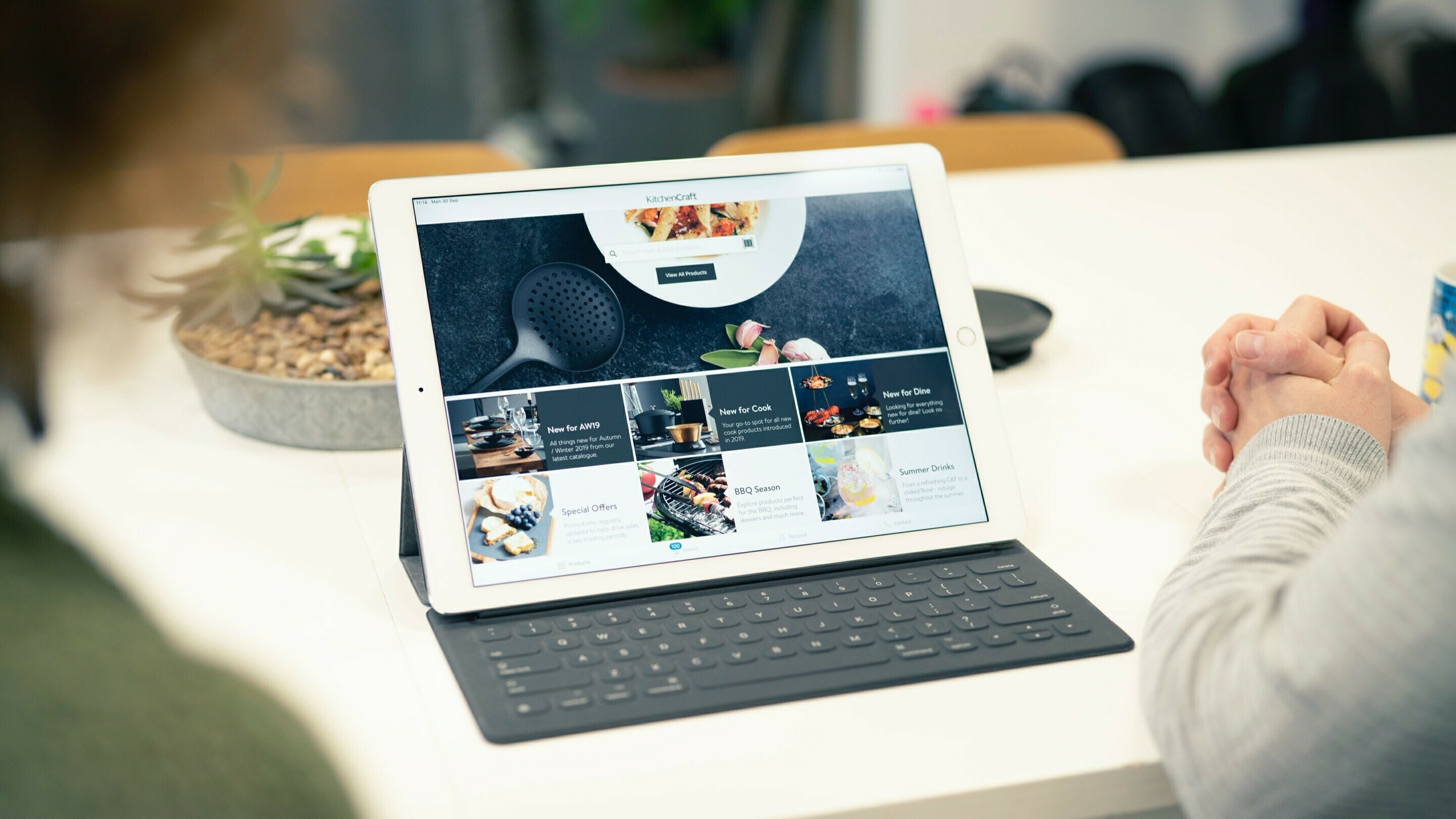 KitchenCraft app on an iPad Pro on the kitchen table